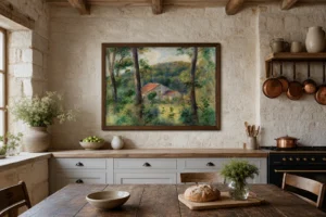 Framed print of Environs of Briey (Environs de Briey) hanging on a wall in a furnished room