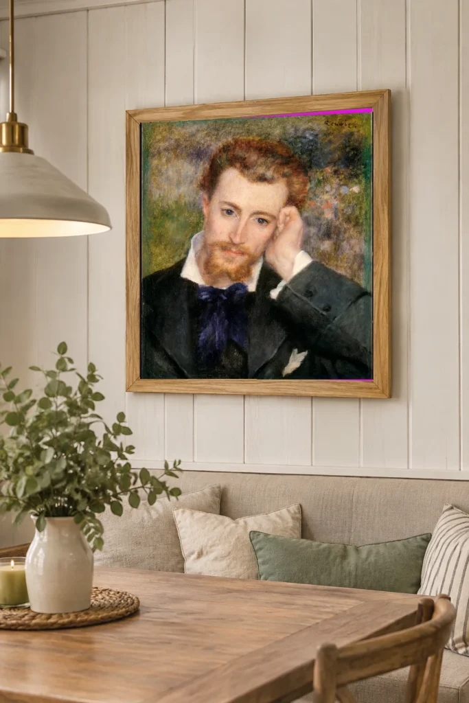 Framed print of Eugène Murer (Hyacinthe-Eugène Meunier, 1841–1906) hanging on a wall in a furnished room