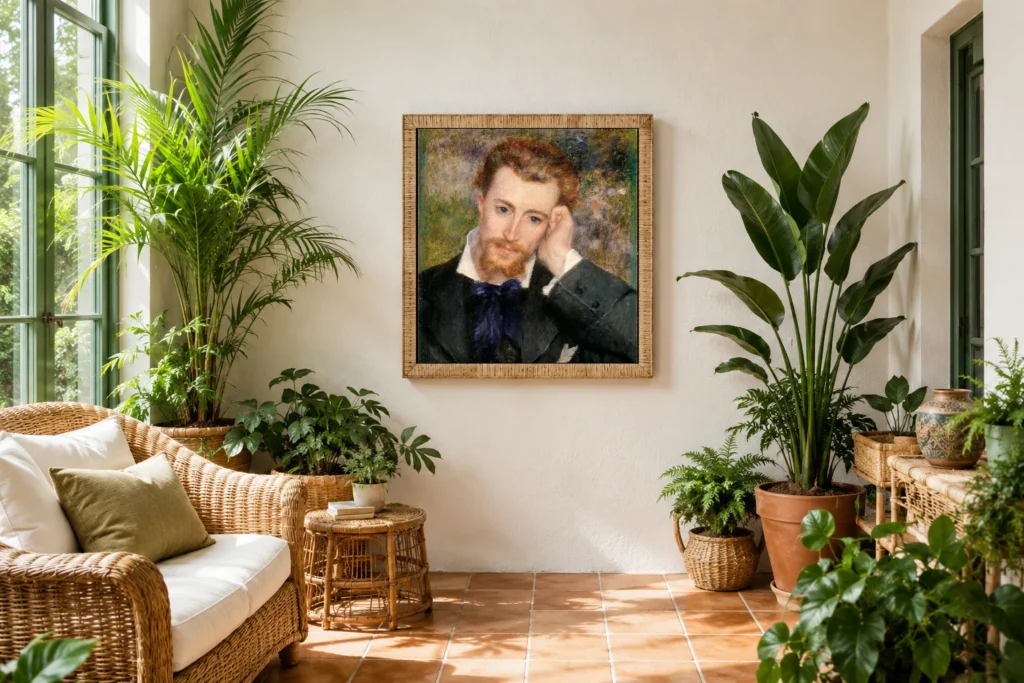 Framed print of Eugène Murer (Hyacinthe-Eugène Meunier, 1841–1906) hanging on a wall in a furnished room