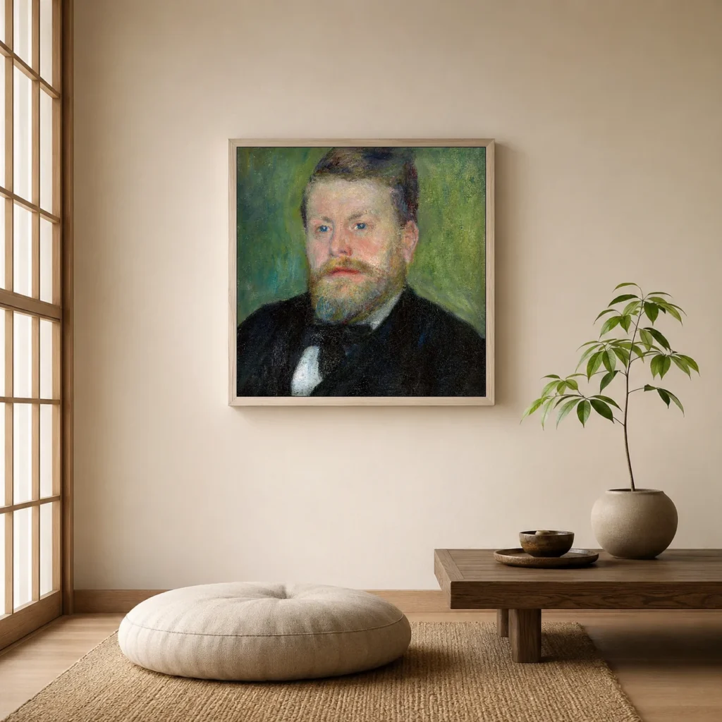 Framed print of Jacques-Eugène Spuller hanging on a wall in a furnished room