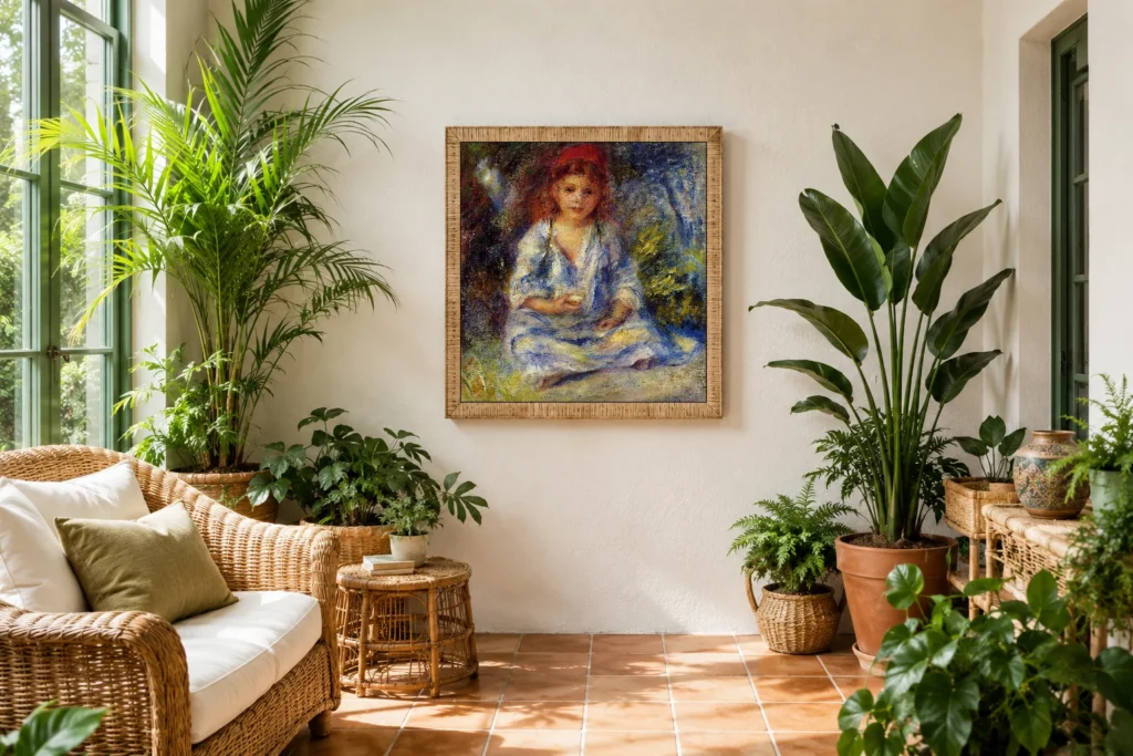 Framed print of The Little Algerian hanging on a wall in a furnished room