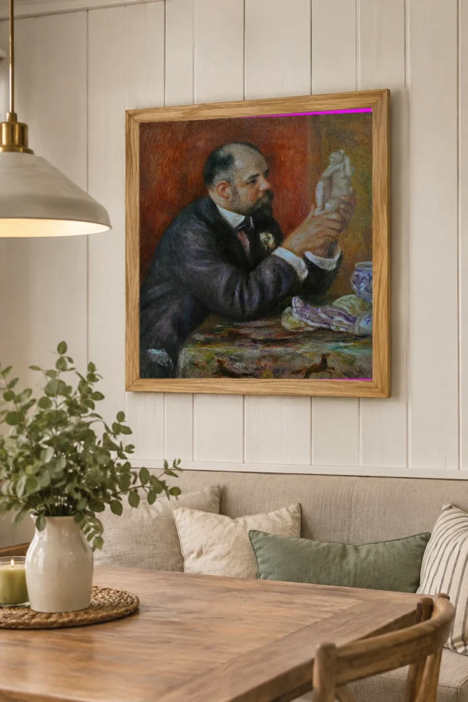 Framed print of Ambroise Vollard hanging on a wall in a furnished room
