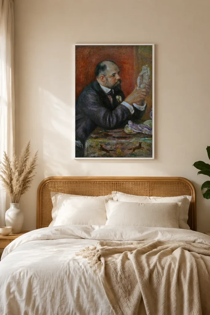 Framed print of Ambroise Vollard hanging on a wall in a furnished room