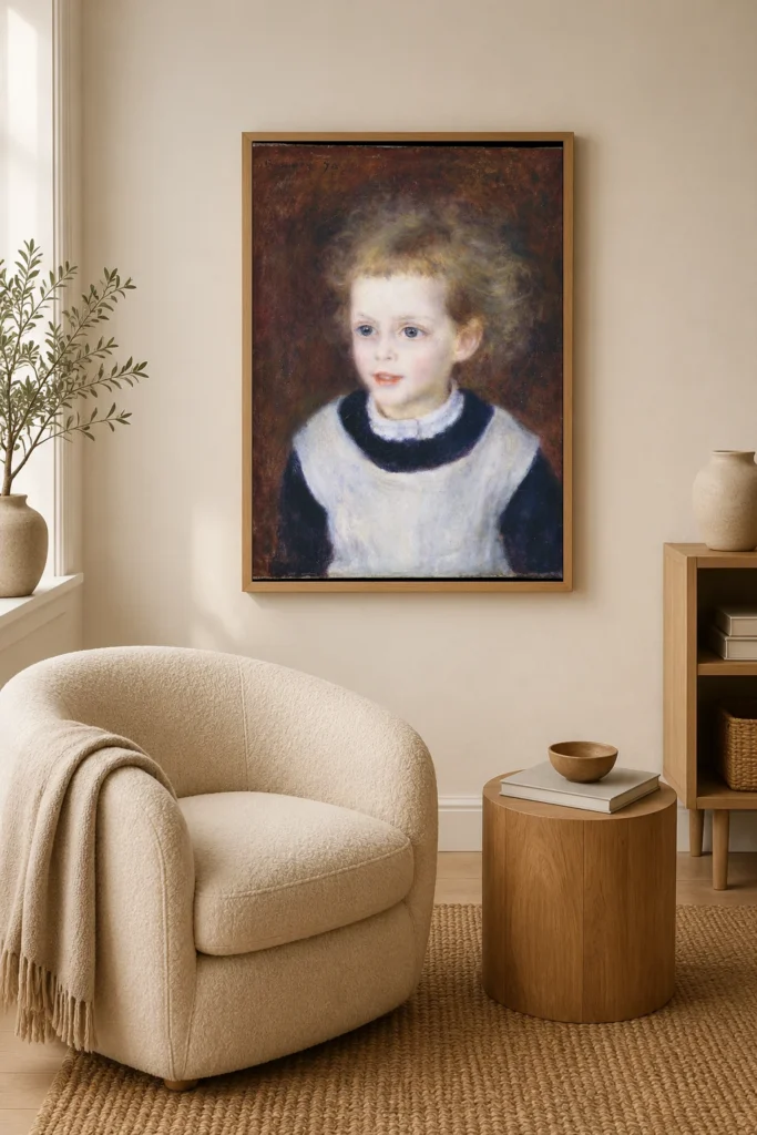 Framed print of Marguerite-Thérèse (Margot) Berard (1874–1956) hanging on a wall in a furnished room