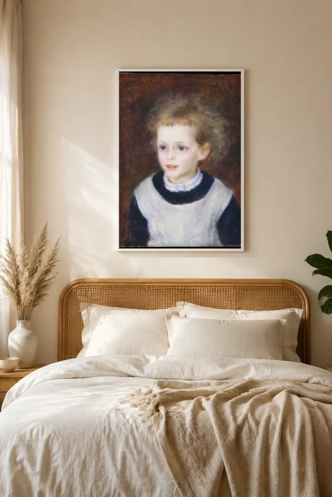 Framed print of Marguerite-Thérèse (Margot) Berard (1874–1956) hanging on a wall in a furnished room