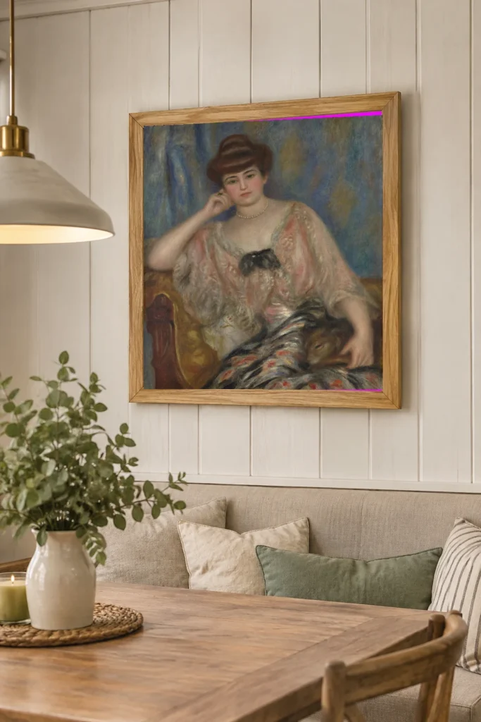 Framed print of Misia Sert hanging on a wall in a furnished room