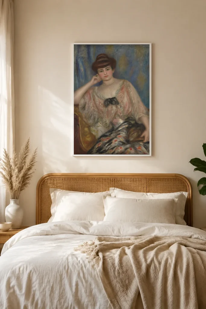 Framed print of Misia Sert hanging on a wall in a furnished room