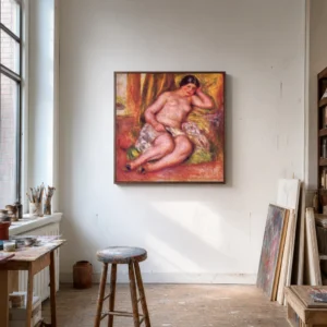 Framed print of Sleeping Odalisque hanging on a wall in a furnished room