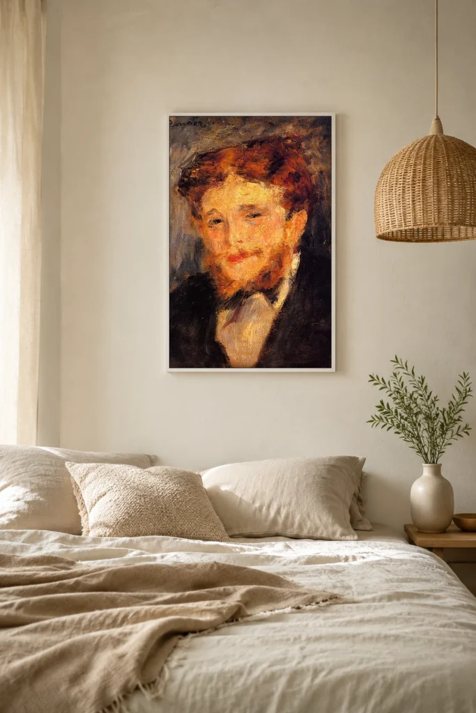 Framed print of Portrait d’Eugène Pierre Lestringuez hanging on a wall in a furnished room