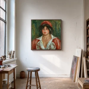 Framed print of Portrait of Colonna Romano hanging on a wall in a furnished room