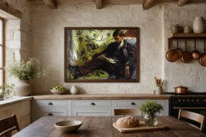 Framed print of Portrait of Edmond Maitre – The Reader hanging on a wall in a furnished room