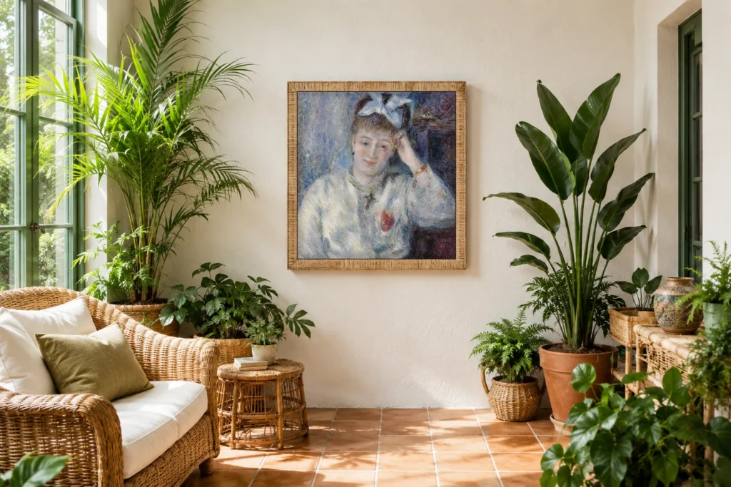 Framed print of Portrait of Mademoiselle Marie Murer (Portrait de Mademoiselle Marie Murer) hanging on a wall in a furnished room