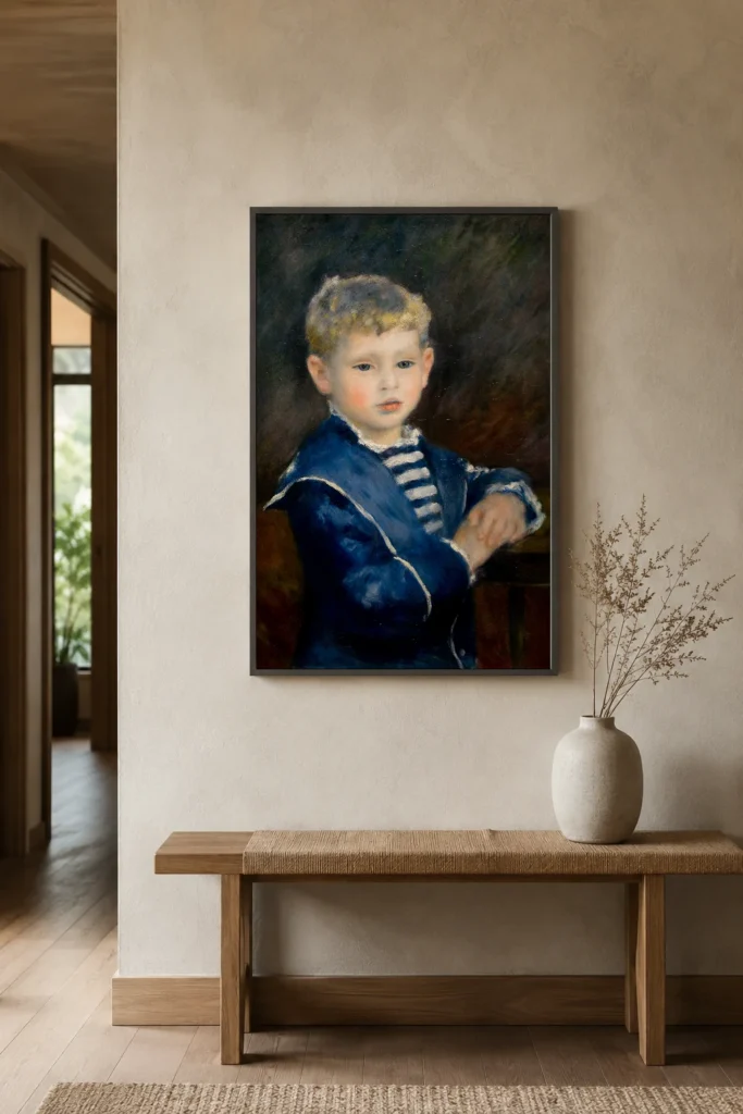 Framed print of Portrait of Paul Haviland hanging on a wall in a furnished room