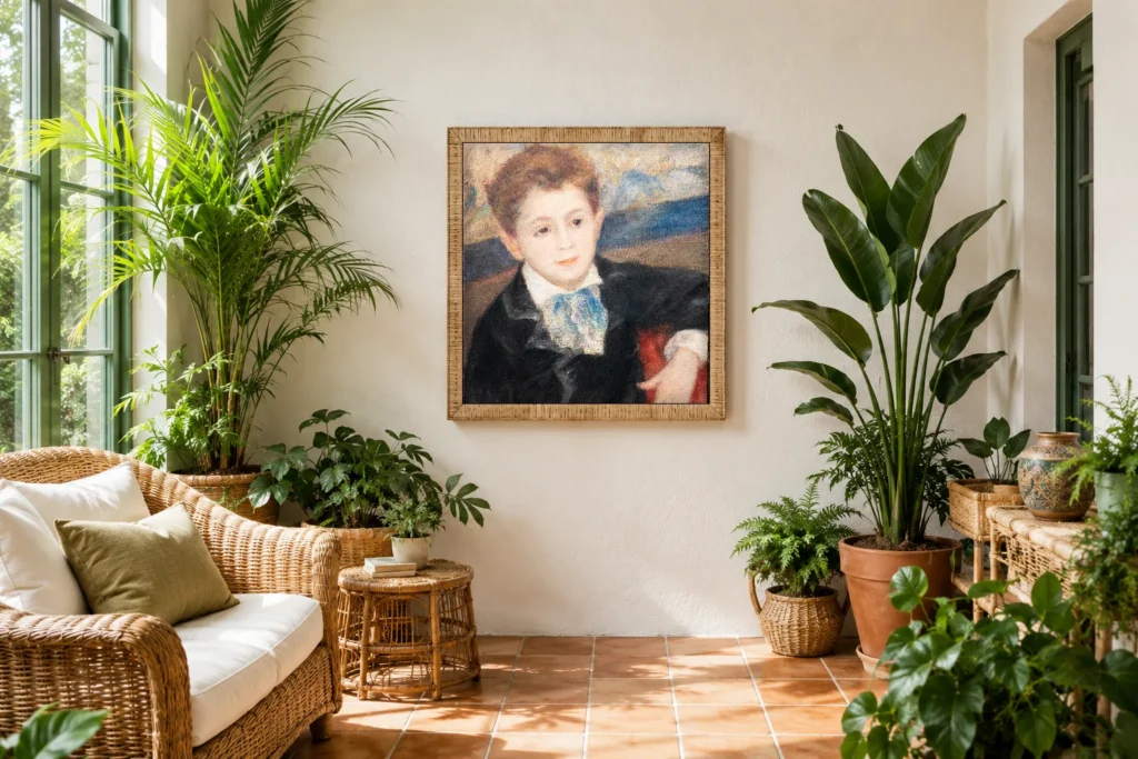 Framed print of Portrait of Paul Meunier, son of Murer hanging on a wall in a furnished room