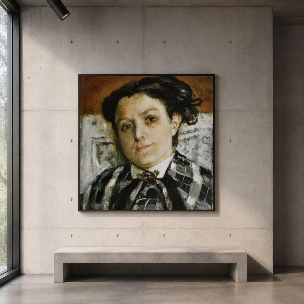 Framed print of Rapha Master hanging on a wall in a furnished room