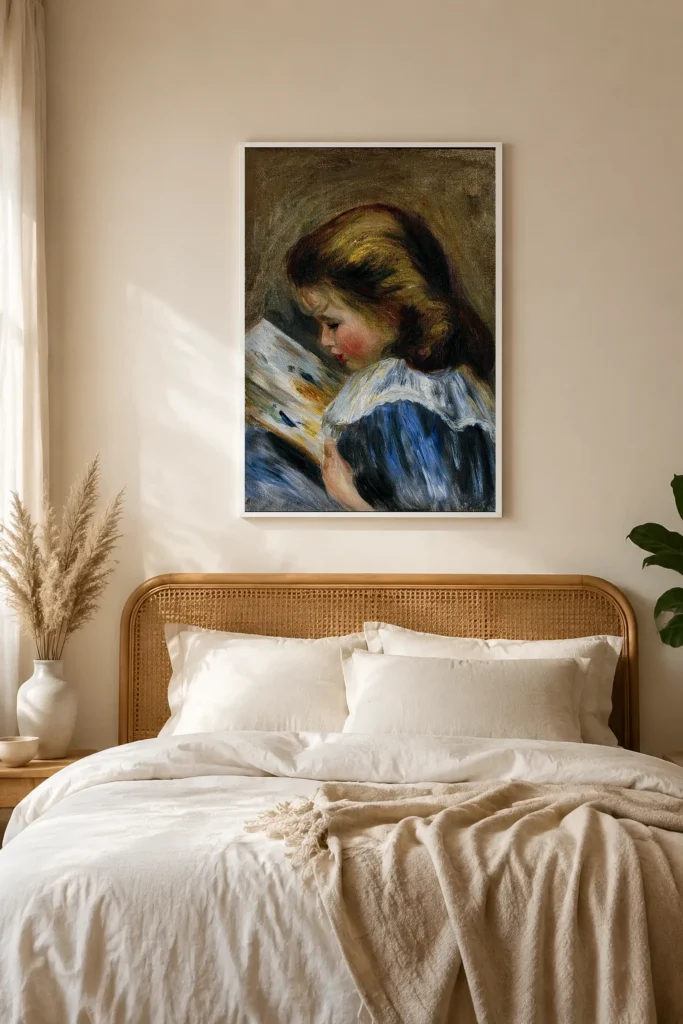 Framed print of The Picture Book hanging on a wall in a furnished room