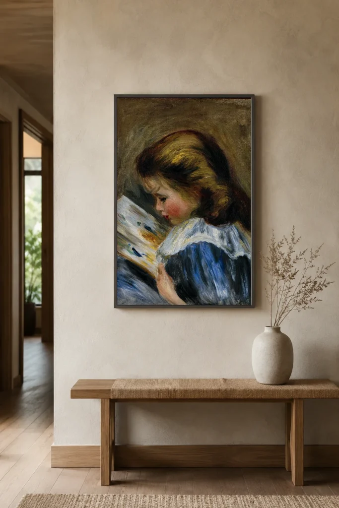 Framed print of The Picture Book hanging on a wall in a furnished room