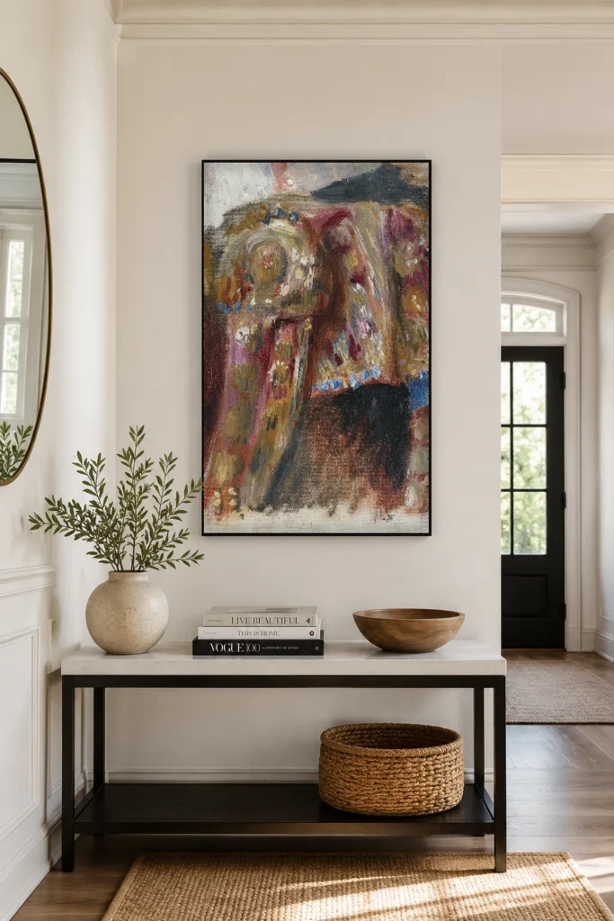 Framed print of Torero Jacket hanging on a wall in a furnished room