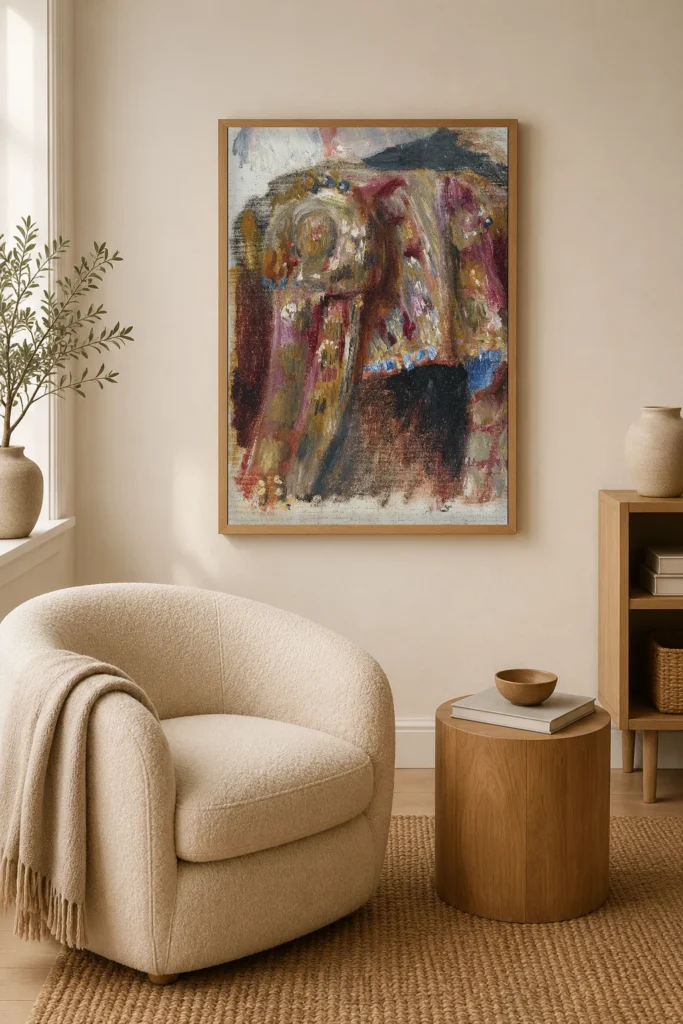 Framed print of Torero Jacket hanging on a wall in a furnished room
