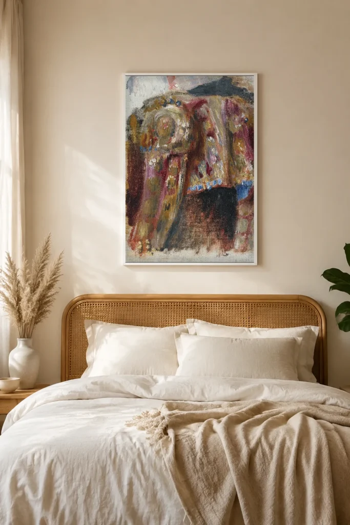 Framed print of Torero Jacket hanging on a wall in a furnished room